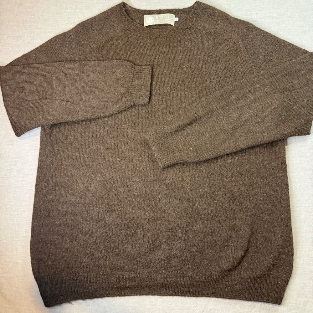 Bosie Crew Neck Sweater Mens XXL Brown Excellent 100% Shetland Wool Scotland